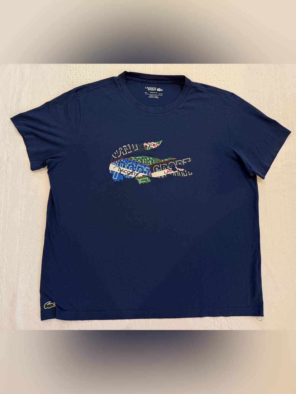 Lacoste Sport Blue Tee Shirt Men’s Size US 3XL Fr 8 Ultra Dry